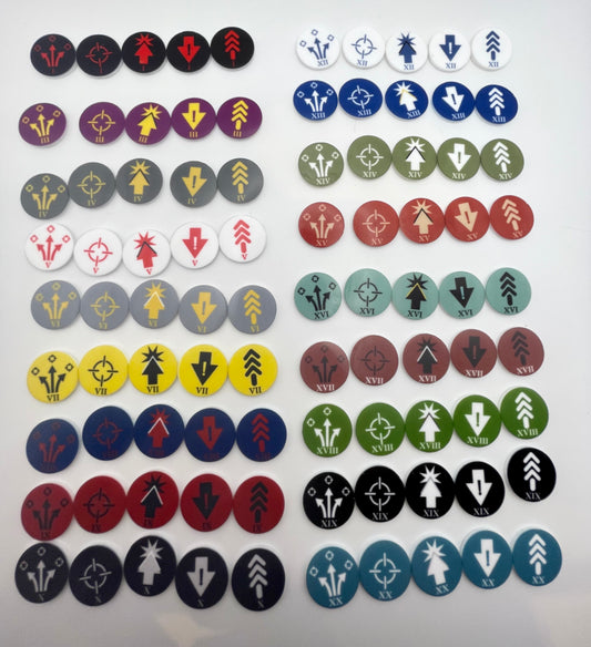'Pick and choose 20' order tokens with white backing