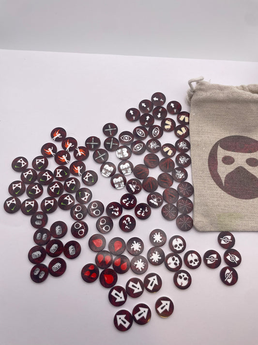 Double sided Gang Tokens + Meauring tool (Full set)